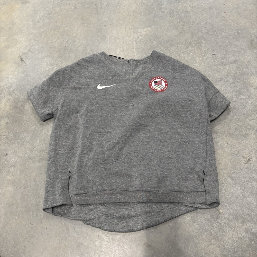 Nike US Olympic Team Tech Fleece Crew Neck Sweatshirt Short Sleeve Womens XLarge